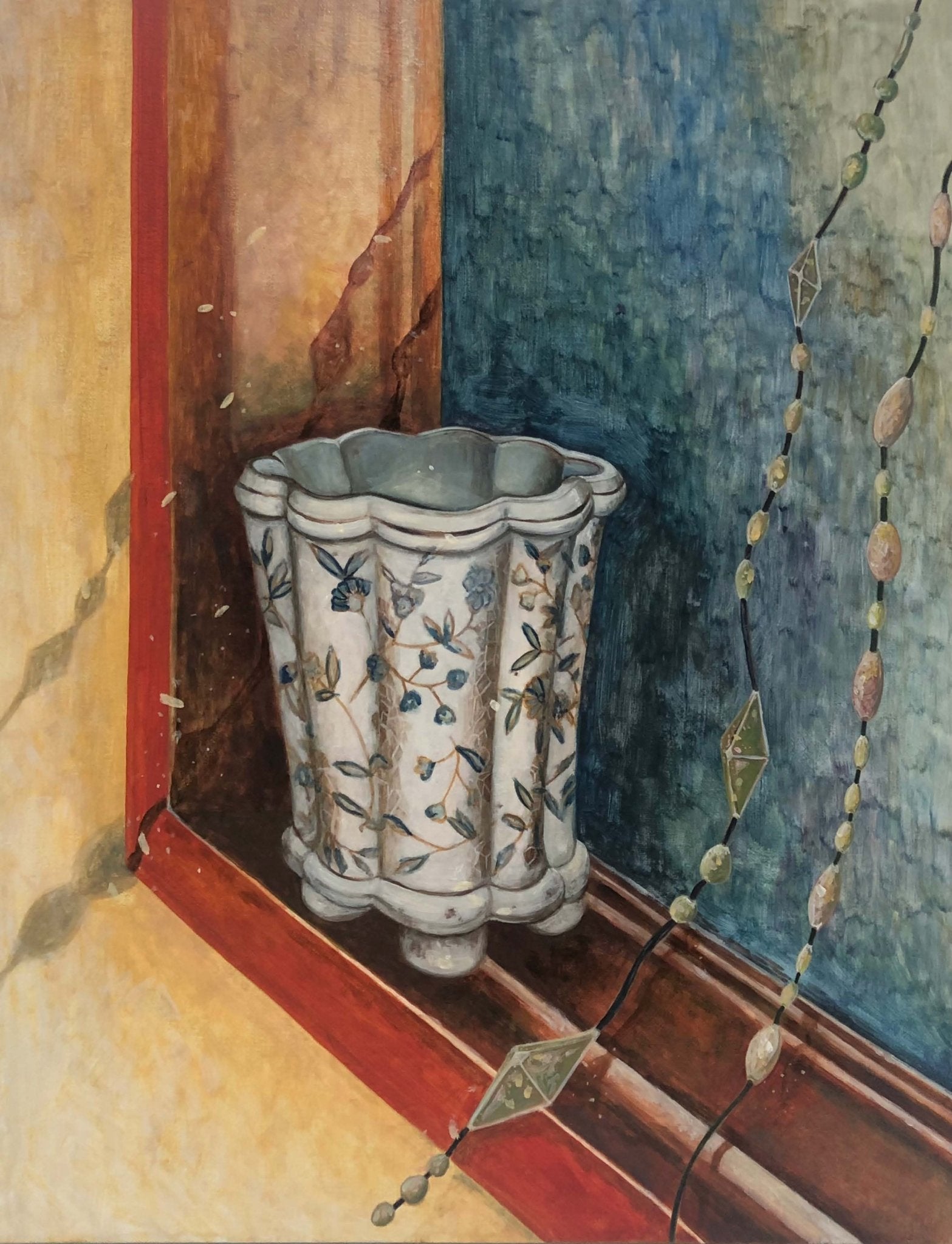 A Moment on the Window Frame - Oil on Canvas 53x45.5cm by Min-kyung Kim, Korean Contemporary Art 2025