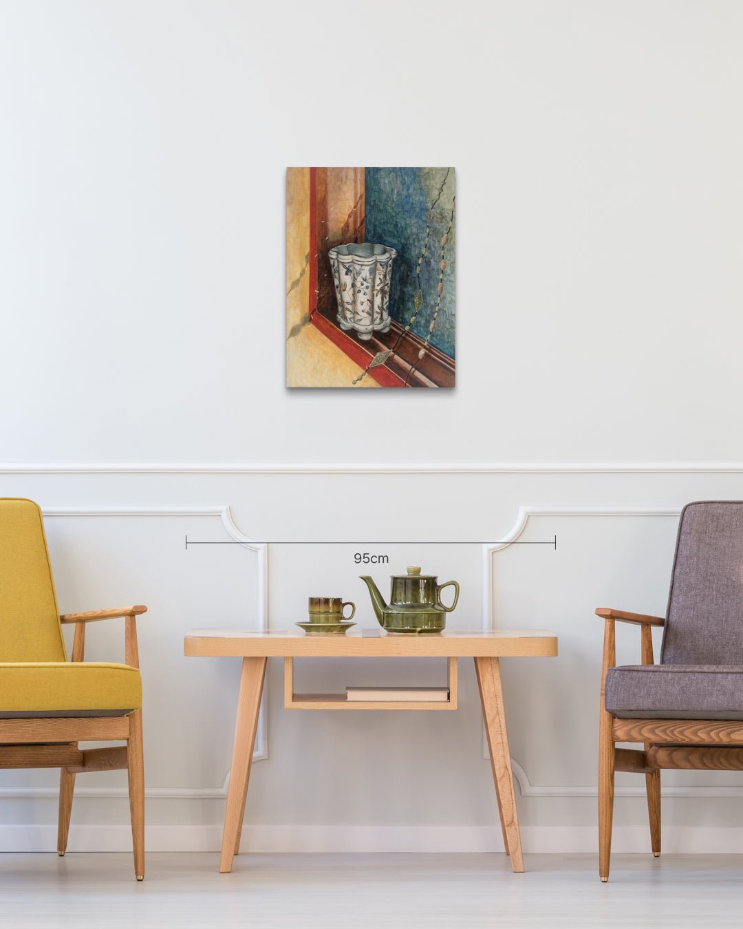 A Moment on the Window Frame size reference 53x45.5cm - original Korean painting by Min-kyung Kim