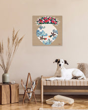 korean art, A moon jar full of love - DOKHBI ARTWORKS Hwang Jeong Hee Painting