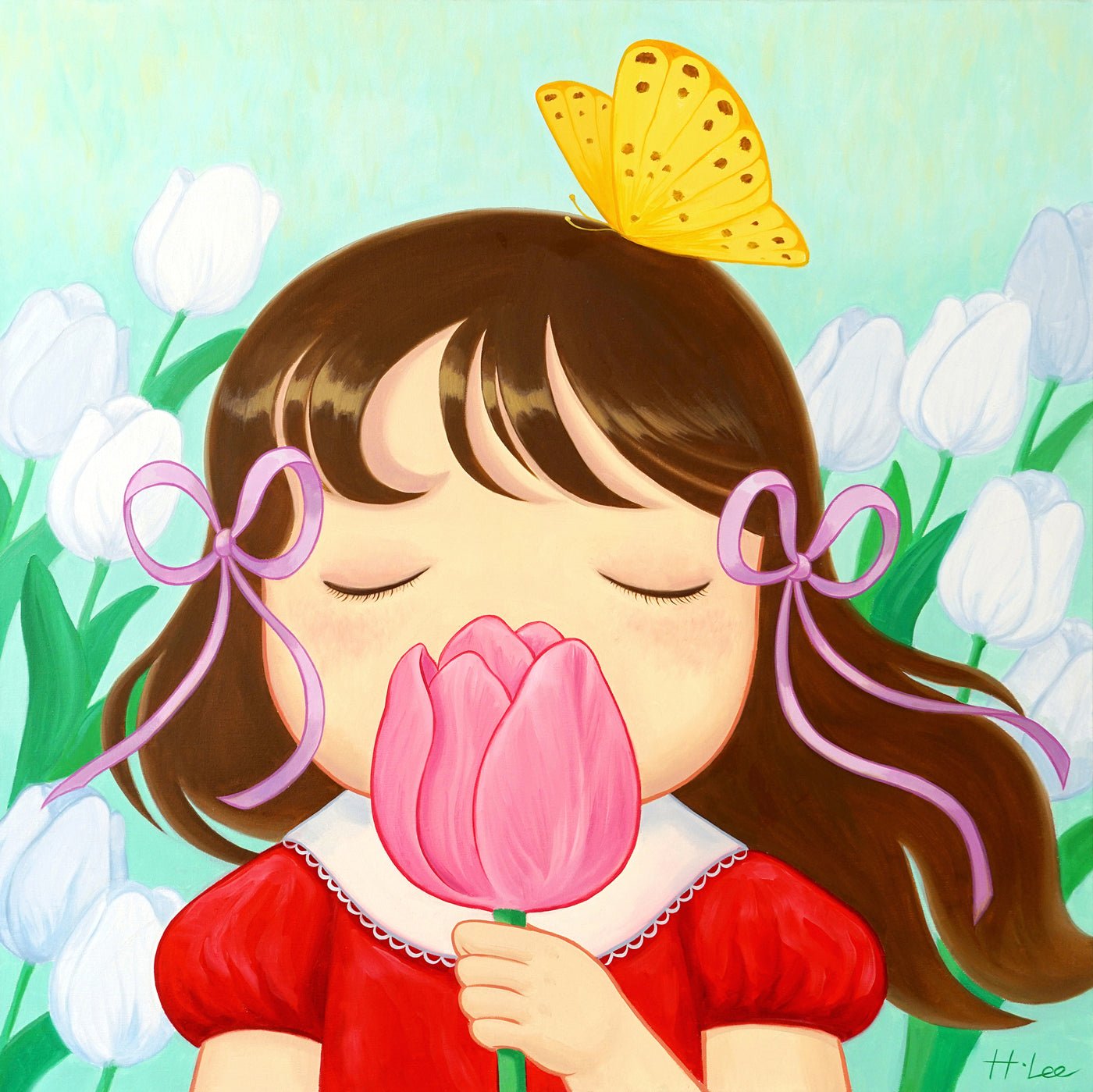 korean art, Affection - DOKHBI ARTWORKS Hyoji Lee Painting ARTWORKS dokkaebi dokebi k-art #original_value# DOKHBI