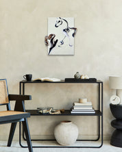 Aloud by SHIN EUNG displayed in modern living room, original Korean mixed media artwork 2021