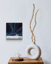 korean art, Aurora shining on a winter night 10 - DOKHBI $1000 ARTWORKS Mint