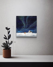 korean art, Aurora shining on a winter night 10 - DOKHBI $1000 ARTWORKS Mint