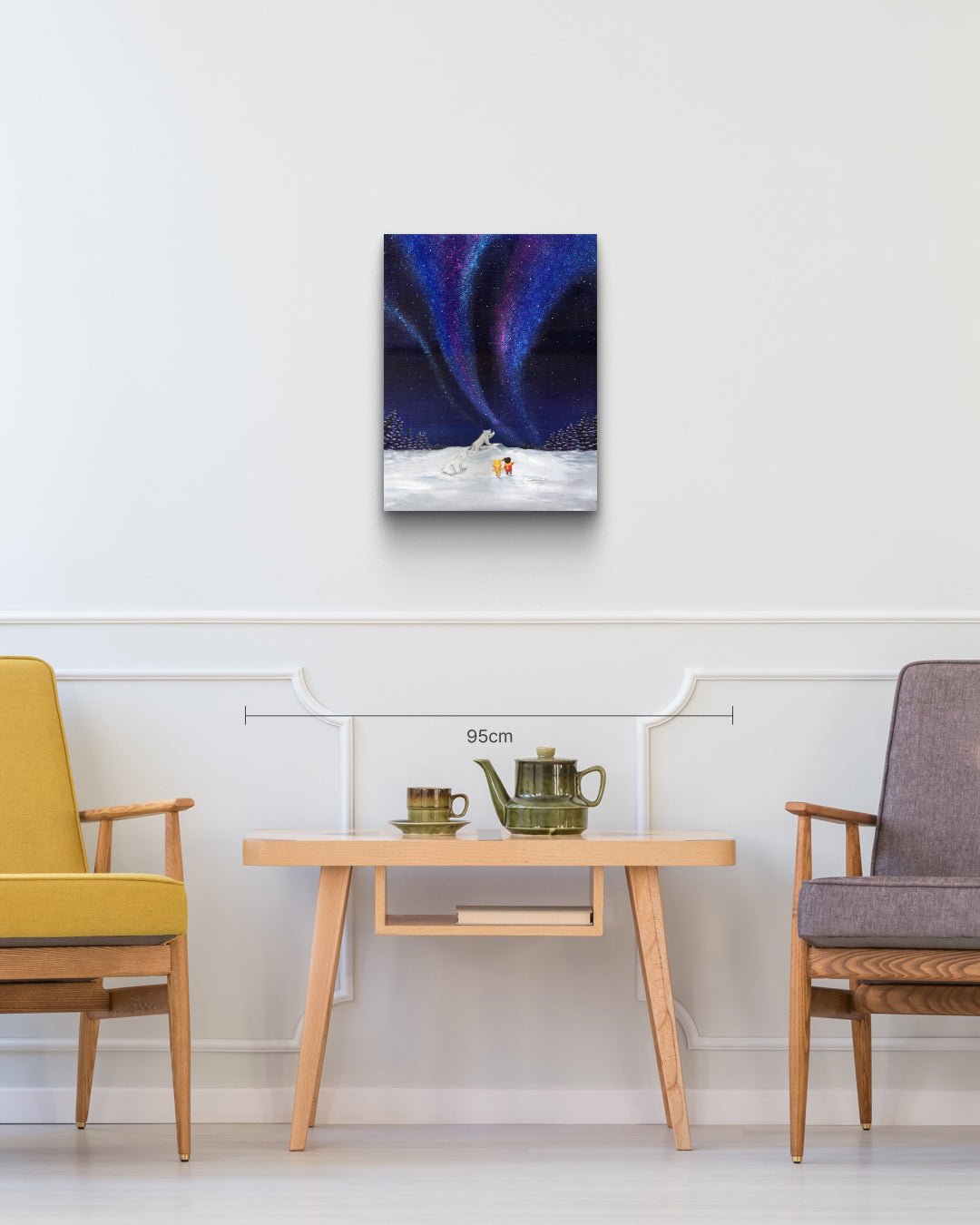 korean art, Aurora shining on a winter night 2 - DOKHBI $1000 ARTWORKS Mint