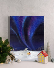 korean art, Aurora shining on a winter night 2 - DOKHBI $1000 ARTWORKS Mint