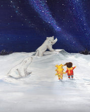 korean art, Aurora shining on a winter night 2 - DOKHBI $1000 ARTWORKS Mint