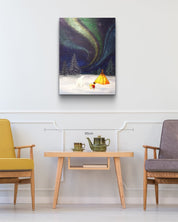 korean art, Aurora shining on a winter night 3 - DOKHBI ARTWORKS Mint Painting