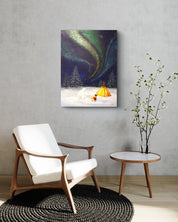 korean art, Aurora shining on a winter night 3 - DOKHBI ARTWORKS Mint Painting