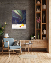 korean art, Aurora shining on a winter night 3 - DOKHBI ARTWORKS Mint Painting ARTWORKS dokkaebi dokebi k - art Korean contemporary painting Aurora shining on a winter night 3 by Mint, interior wall art decor DOKHBI
