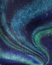 korean art, Aurora shining on a winter night 4 - DOKHBI ARTWORKS Mint Painting ARTWORKS dokkaebi dokebi k - art Aurora shining on a winter night 4 surface detail - Acrylic on Canvas by Mint, Korean fine art 2023 DOKHBI