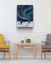 korean art, Aurora shining on a winter night 4 - DOKHBI ARTWORKS Mint Painting