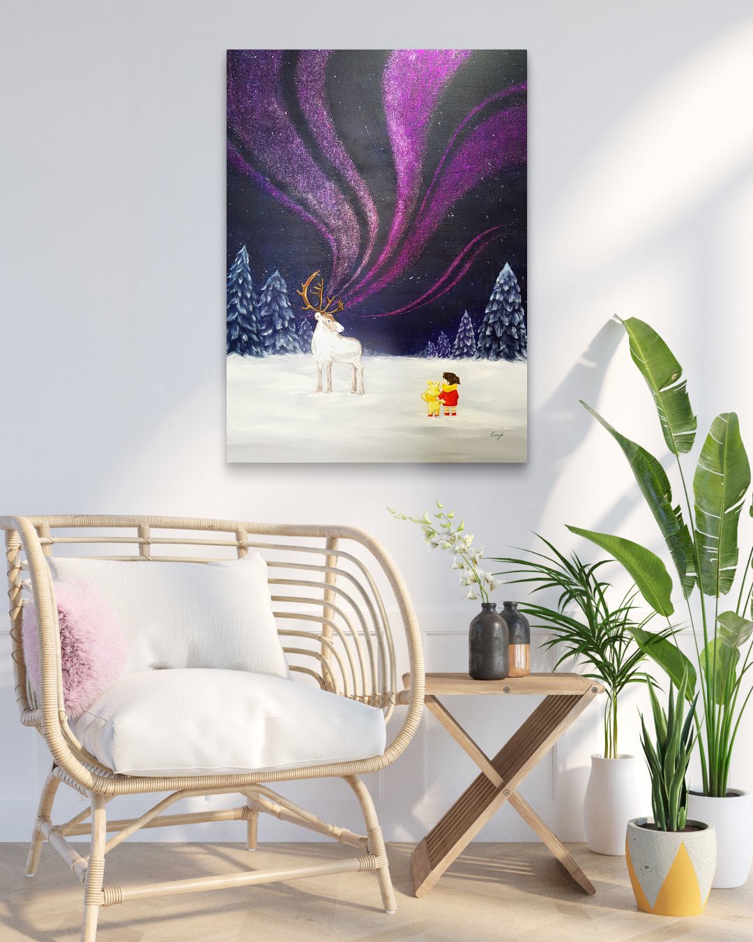 korean art, Aurora shining on a winter night 5 - DOKHBI ARTWORKS Mint Painting ARTWORKS dokkaebi dokebi k - art Korean contemporary painting Aurora shining on a winter night 5 by Mint, interior wall art decor DOKHBI