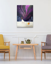 korean art, Aurora shining on a winter night 5 - DOKHBI ARTWORKS Mint Painting ARTWORKS dokkaebi dokebi k - art Aurora shining on a winter night 5 size reference 90.9x65.1cm - original Korean painting by Mint DOKHBI