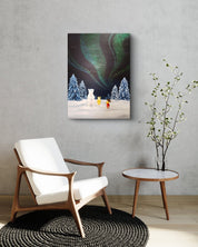 korean art, Aurora shining on a winter night 6 - DOKHBI ARTWORKS Mint Painting