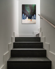korean art, Aurora shining on a winter night 6 - DOKHBI ARTWORKS Mint Painting ARTWORKS dokkaebi dokebi k - art Aurora shining on a winter night 6 by Mint as statement wall art in contemporary interior, Korean painting decor DOKHBI