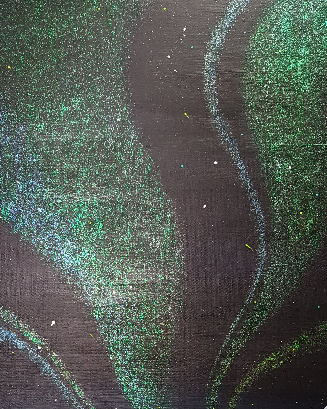 korean art, Aurora shining on a winter night 6 - DOKHBI ARTWORKS Mint Painting