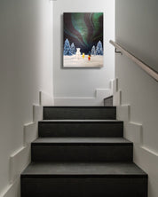 korean art, Aurora shining on a winter night 6 - DOKHBI ARTWORKS Mint Painting