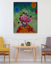 korean art, Balloon Moon Dragon Camel - DOKHBI ARTWORKS Painting Yun Song - A ARTWORKS dokkaebi dokebi k - art Balloon Moon Dragon Camel size reference 116.8x91cm - original Korean painting by Yun Song - A DOKHBI