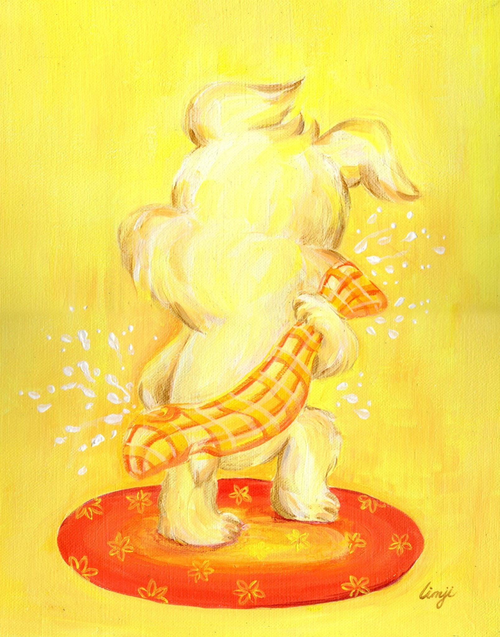 korean art, Bath time_Drying off with a towel - DOKHBI $1000 ARTWORKS Mint