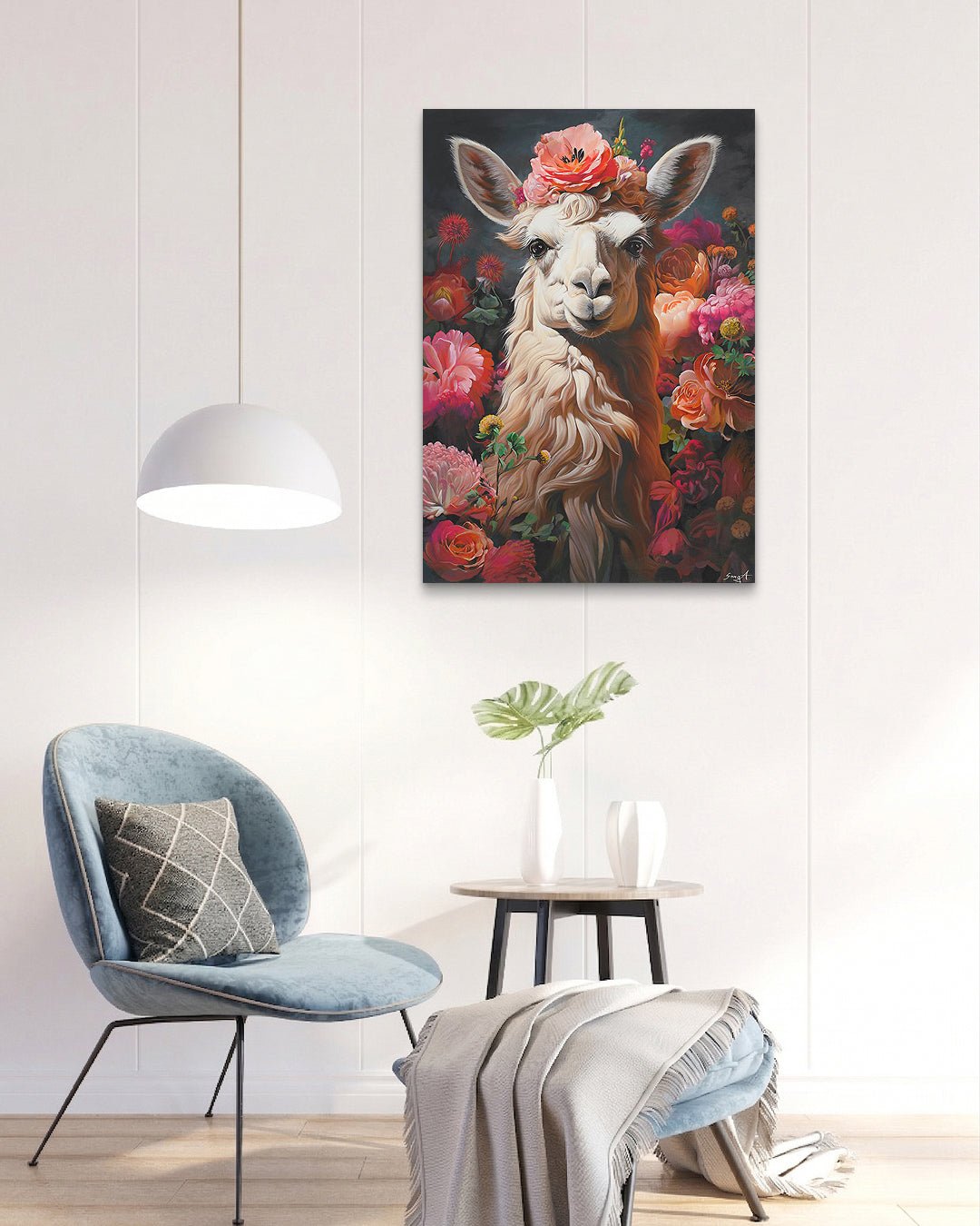 korean art, Blooming Camel - DOKHBI ARTWORKS Painting Yun Song - A ARTWORKS dokkaebi dokebi k - art Blooming Camel by Yun Song - A displayed in modern living room, original Korean painting 2024 DOKHBI