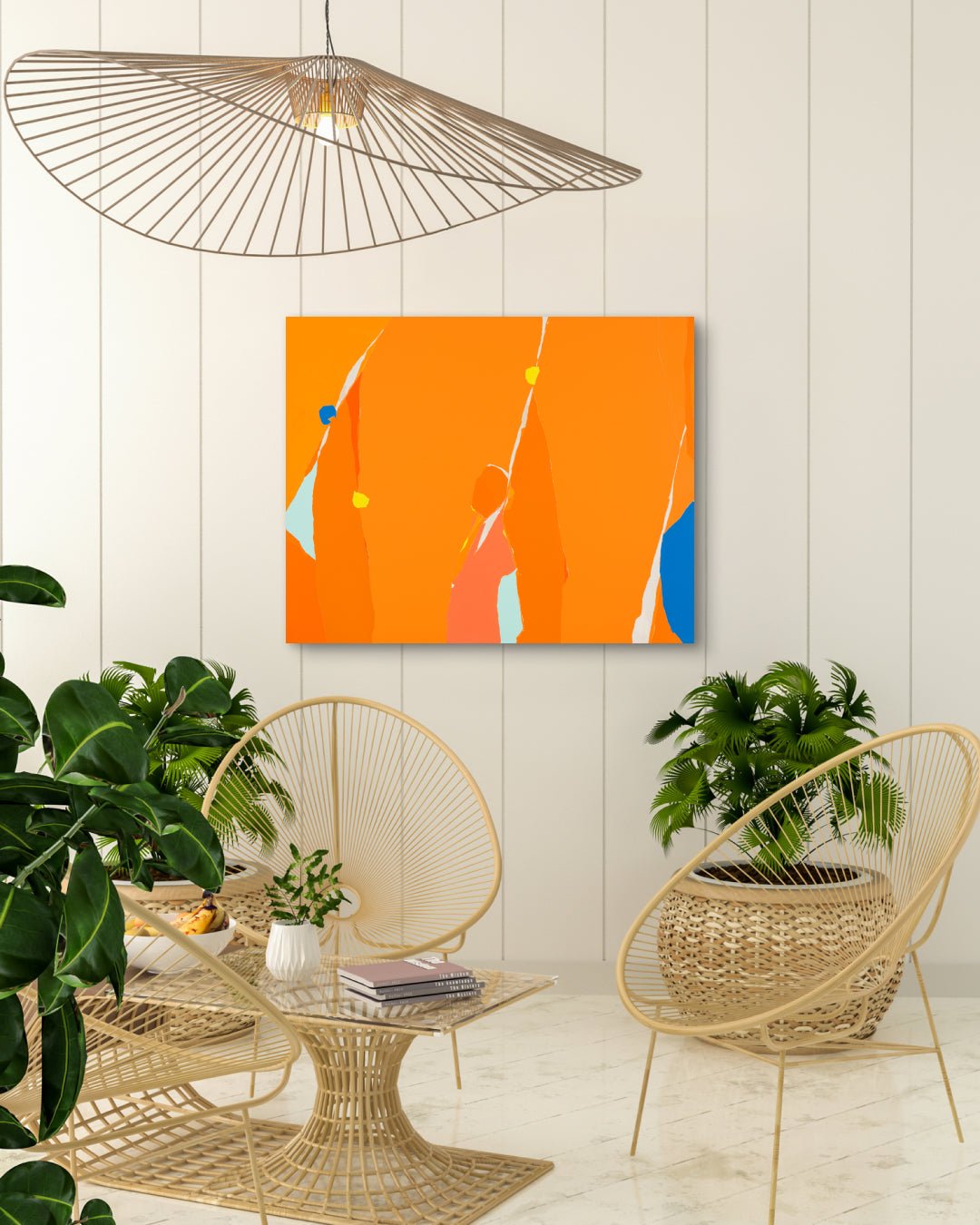 Blossom no.13 by Lee Eun Bi displayed in modern living room, original Korean painting 2024