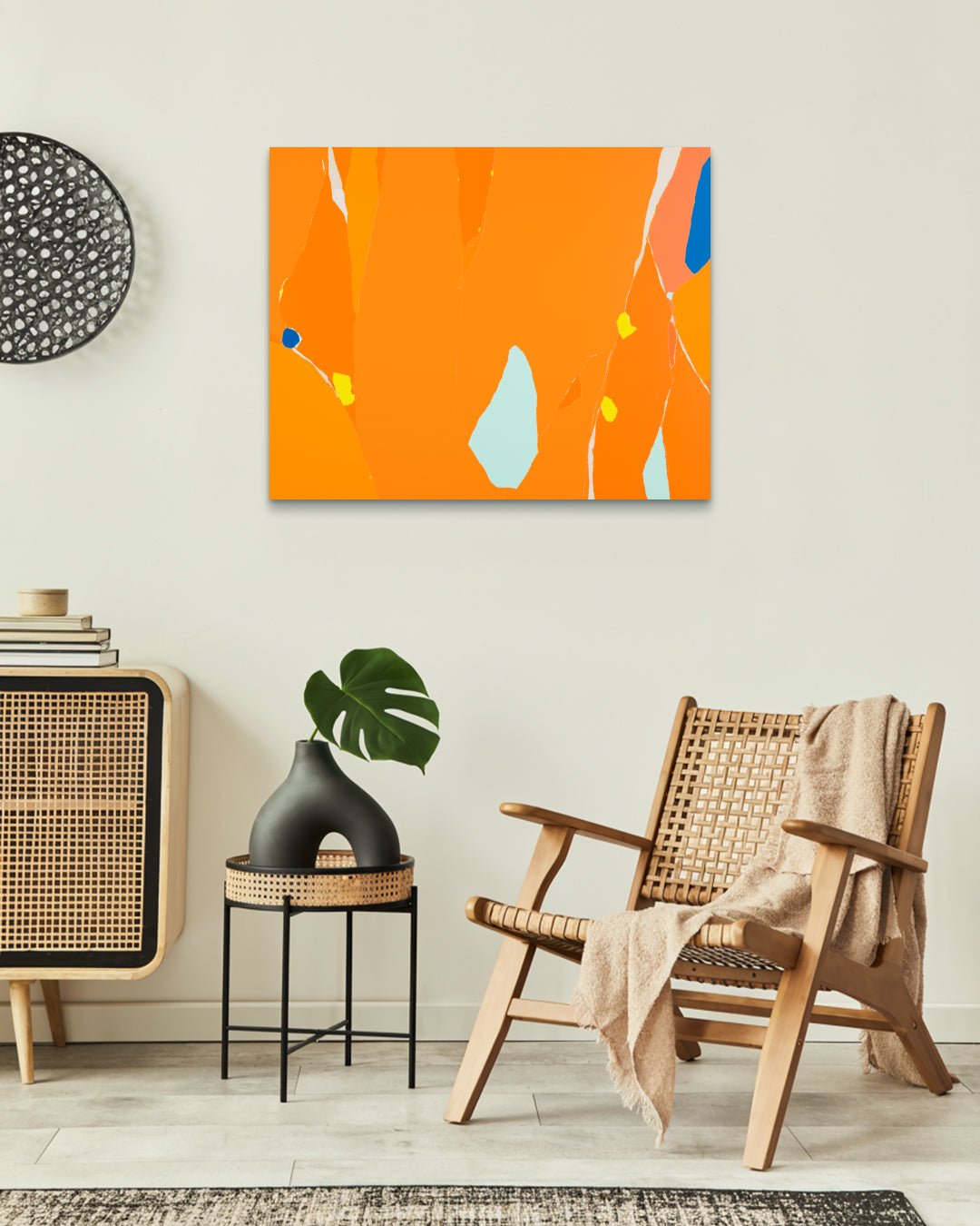 Blossom no.15 by Lee Eun Bi displayed in modern living room, original Korean painting 2024