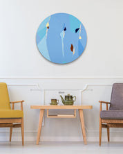 Blossom no.16 size reference diameter 80cm - original Korean circular painting by Lee Eun Bi