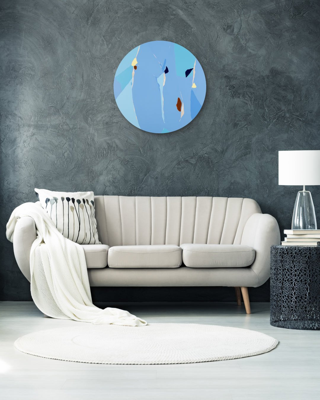 Korean contemporary circular painting Blossom no.16 by Lee Eun Bi, interior wall art decor