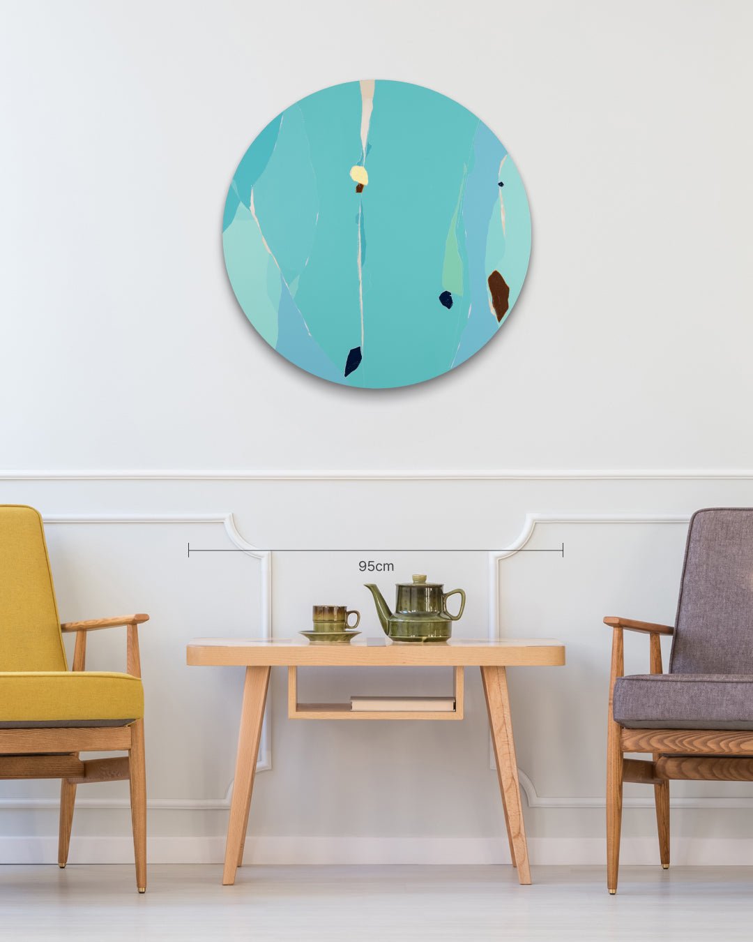 Blossom no.17 size reference diameter 80cm - original Korean circular painting by Lee Eun Bi