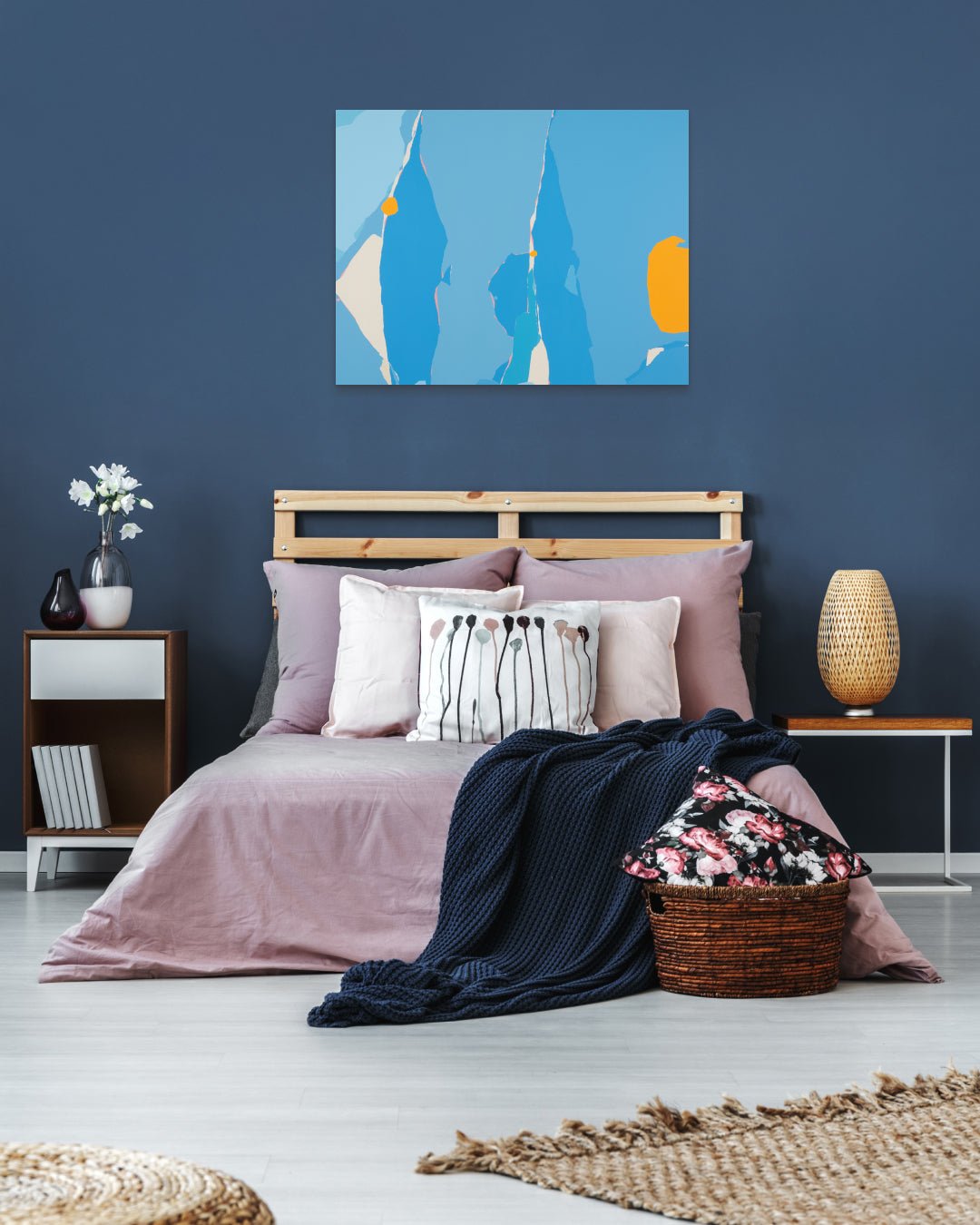 Korean contemporary painting Blossom no.2 by Lee Eun Bi, interior wall art decor