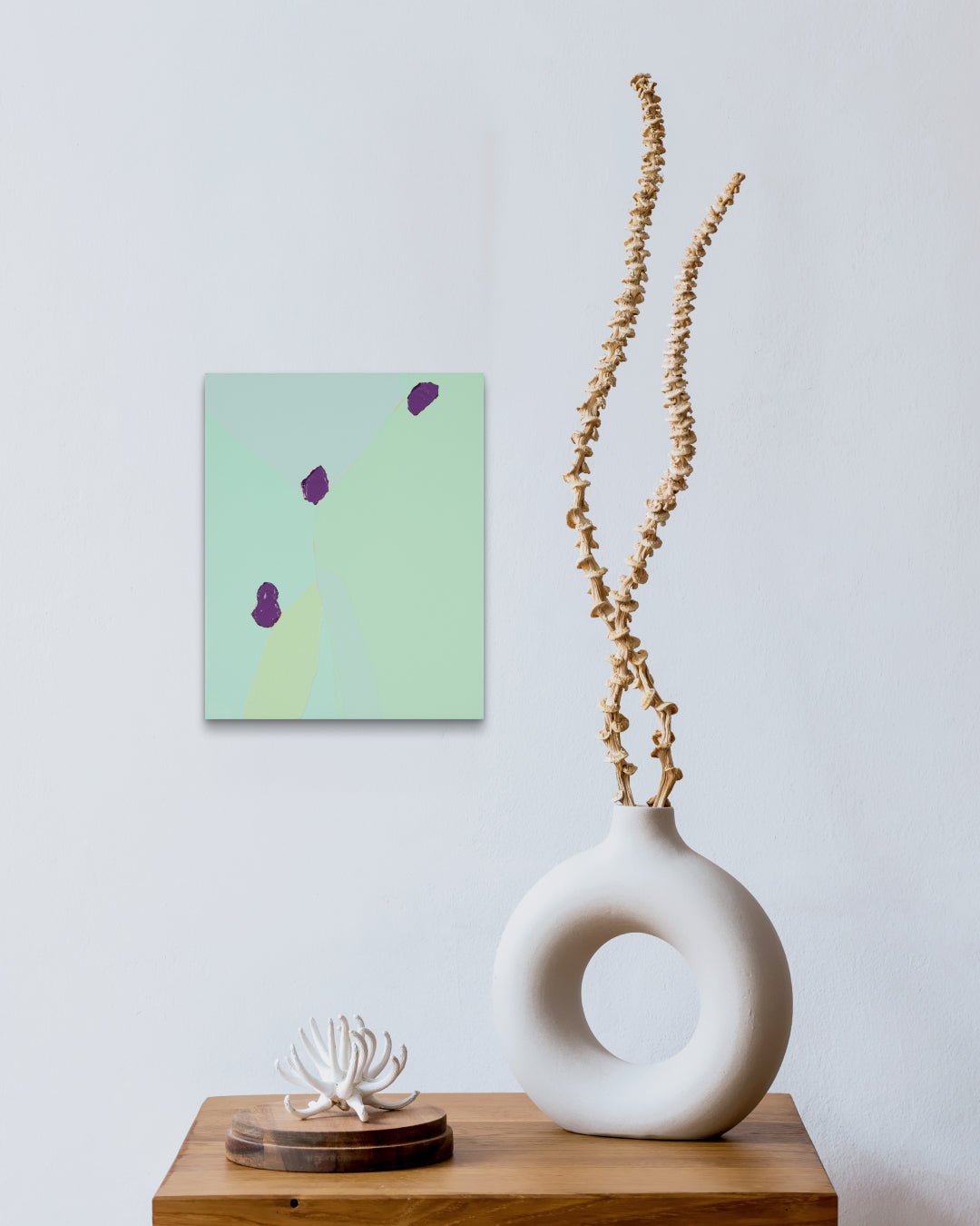 Blossom no.27-2 series by Lee Eun Bi displayed in modern living room, original Korean painting 2025