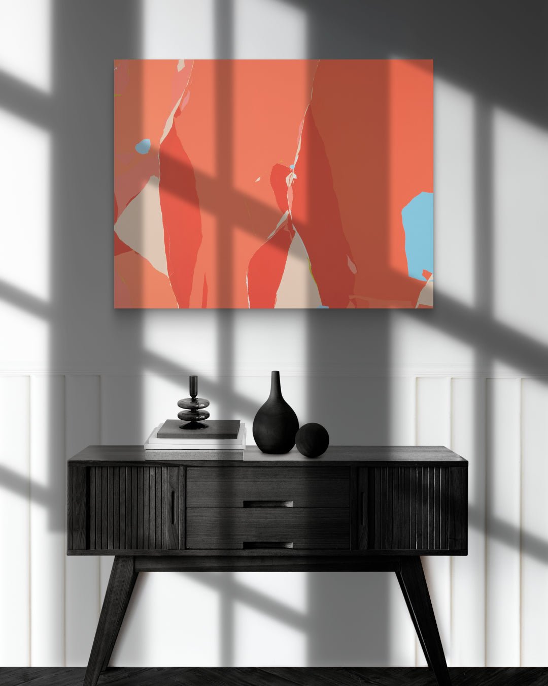 Blossom no.3 by Lee Eun Bi displayed in modern living room, original Korean painting 2024