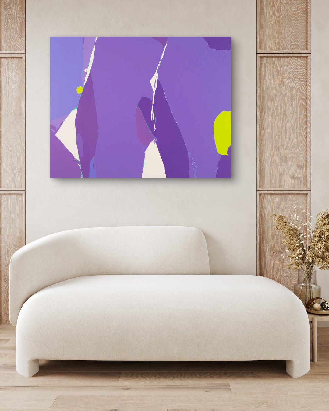 Blossom no.4 by Lee Eun Bi displayed in modern living room, original Korean painting 2024