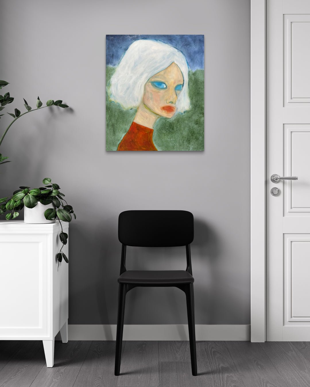 korean art, Blue Night - DOKHBI $1000 ARTWORKS Jineui Heo ARTWORKS dokkaebi dokebi k - art Blue Night DOKHBI