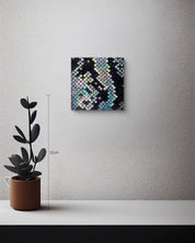 Blue Snake 1 size reference 15x15cm - original Korean Bunchae painting by Hwui yeon Lee