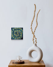 Blue Snake 2 by Hwui yeon Lee displayed in modern living room, original Korean traditional painting 2025