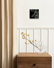Blue Snake 4 by Hwui yeon Lee displayed in modern living room, original Korean traditional painting 2025