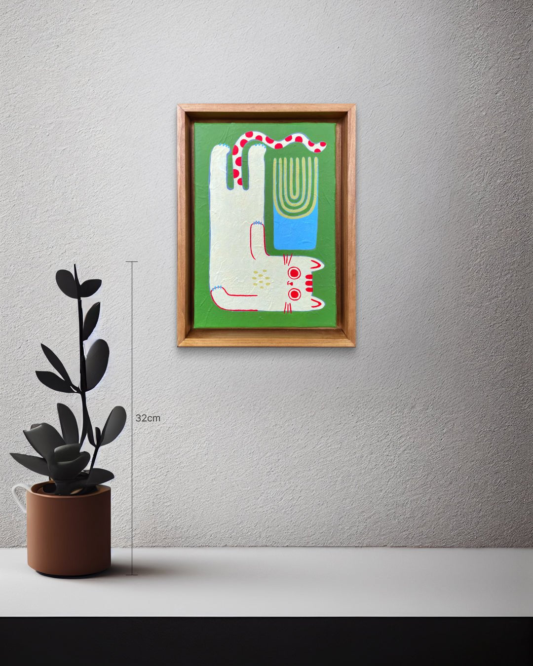 Book and Cat No.2 size reference 25.8x17.9cm - original Korean painting by Soo-Hyun Cho