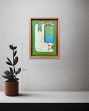 Book and Cat No.2 size reference 25.8x17.9cm - original Korean painting by Soo-Hyun Cho