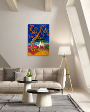 korean art, Camel Fantasy - DOKHBI ARTWORKS Painting Yun Song - A ARTWORKS dokkaebi dokebi k - art Camel Fantasy by Yun Song - A displayed in modern living room, original Korean painting 2022 DOKHBI