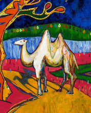 korean art, Camel Fantasy - DOKHBI ARTWORKS Painting Yun Song - A ARTWORKS dokkaebi dokebi k - art Camel Fantasy close - up detail, brushwork texture by Korean artist Yun Song - A DOKHBI