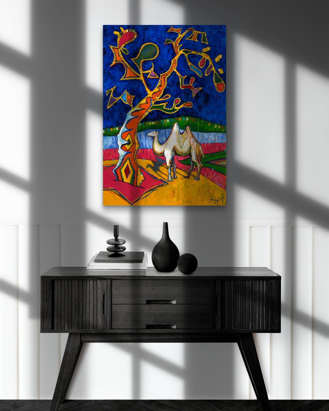 korean art, Camel Fantasy - DOKHBI ARTWORKS Painting Yun Song - A ARTWORKS dokkaebi dokebi k - art Korean contemporary painting Camel Fantasy by Yun Song - A, interior wall art decor DOKHBI