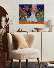 korean art, Camel in Sunflower Garden - DOKHBI ARTWORKS Painting Yun Song-A