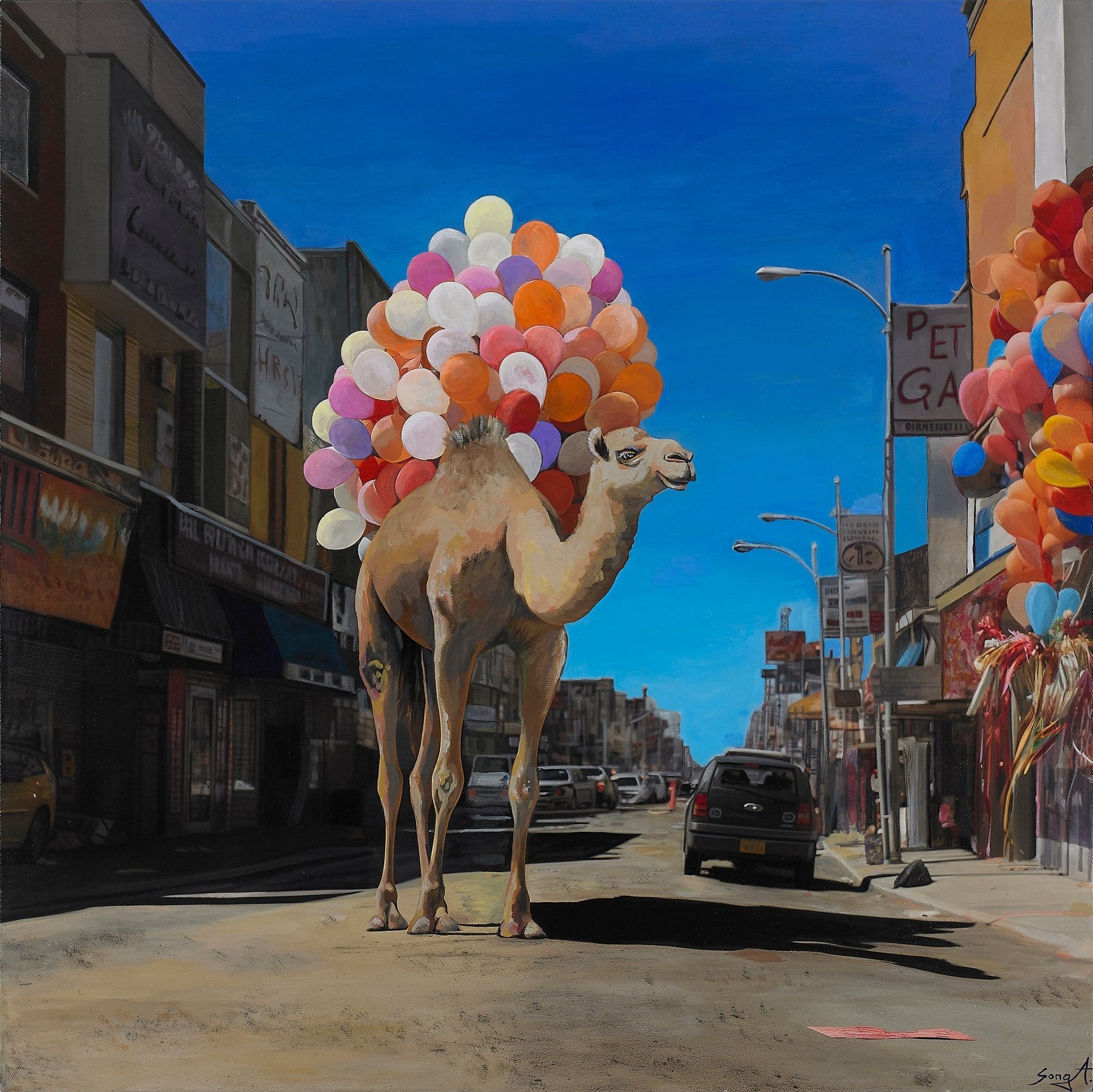 korean art, Camel in Town - DOKHBI ARTWORKS Painting Yun Song - A