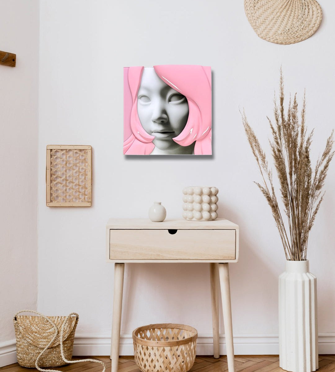 korean art, Camouflaged selves Crop(pink) - DOKHBI ARTWORKS Kim Min Kyoung Mixed Media