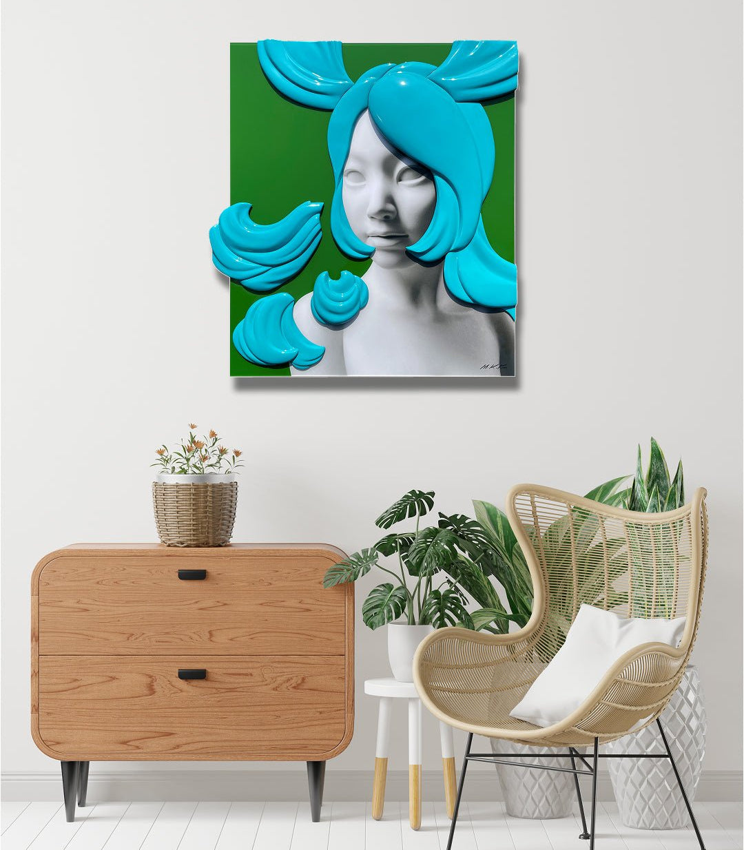 Camouflaged selves cutting hair - DOKHBI ARTWORKS Kim Min Kyoung Mixed Media