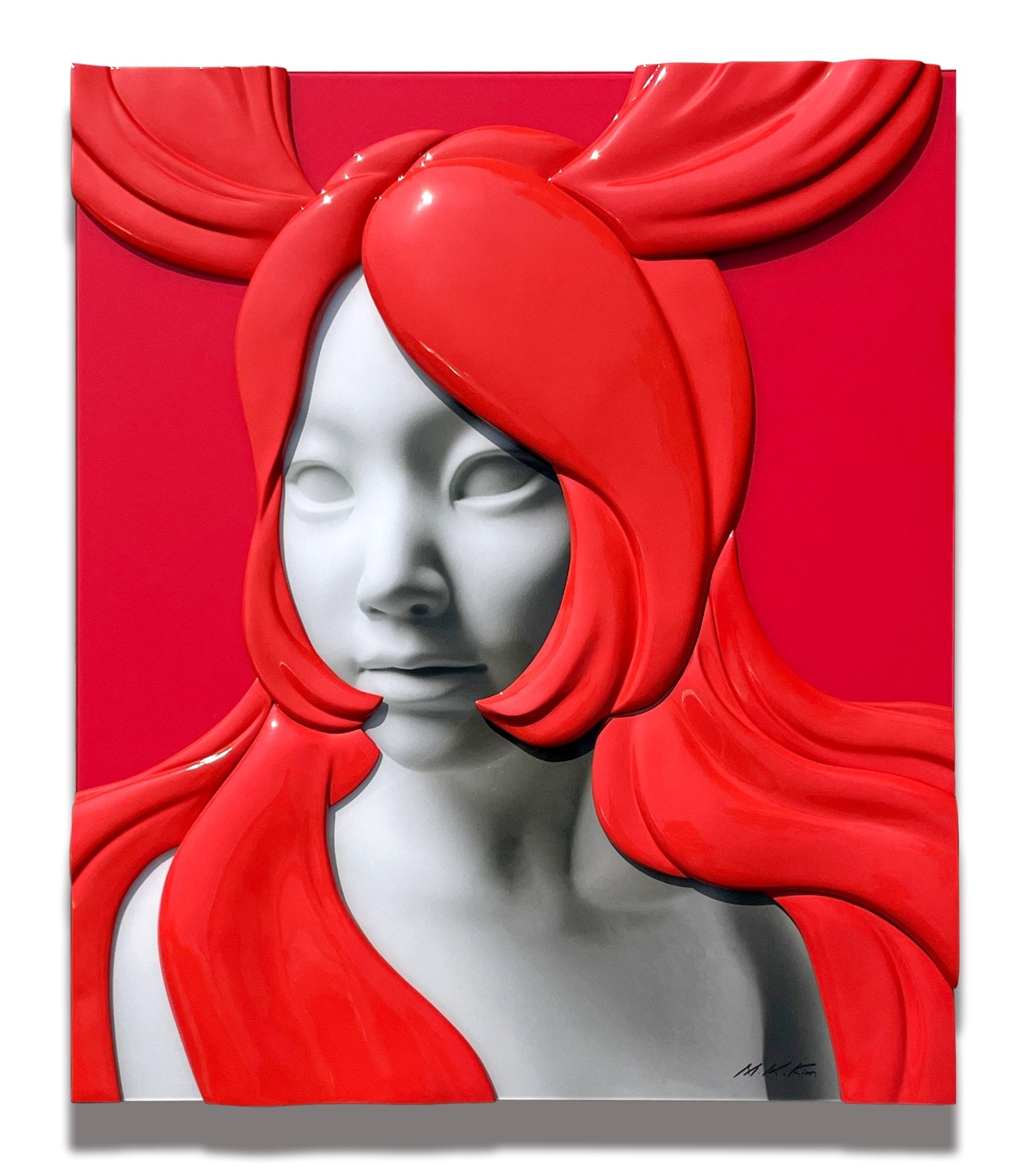 korean art, Camouflaged selves cutting hair - DOKHBI ARTWORKS Kim Min Kyoung Mixed Media