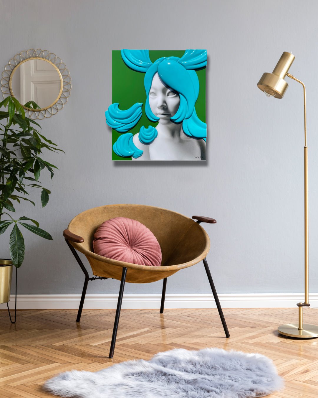 Camouflaged selves cutting hair - DOKHBI ARTWORKS Kim Min Kyoung Mixed Media