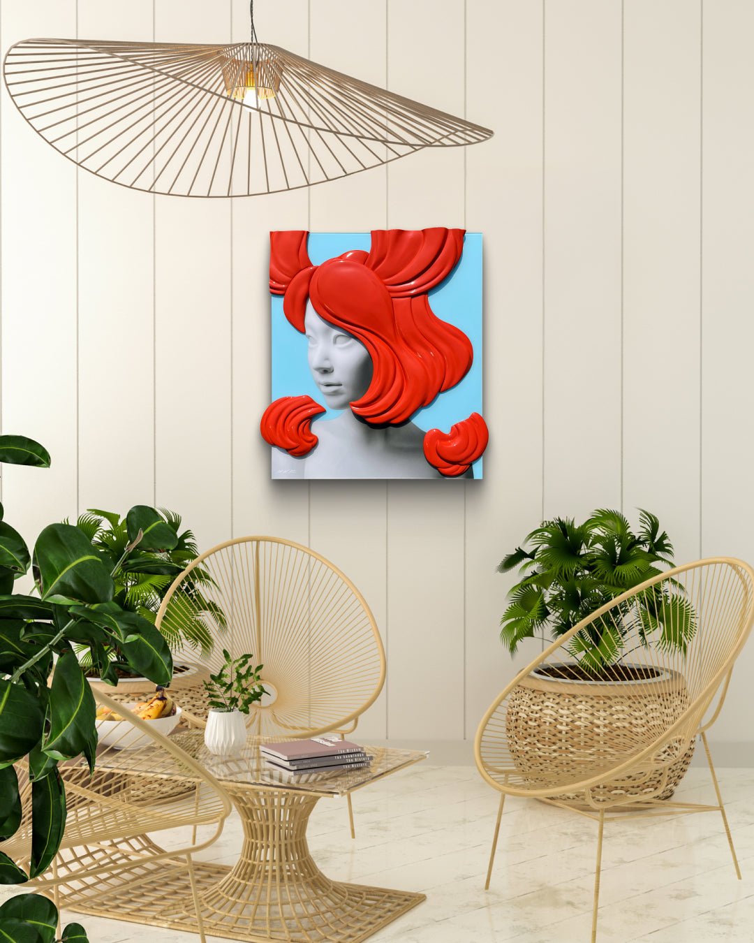 Camouflaged selves cutting hair - DOKHBI ARTWORKS Kim Min Kyoung Mixed Media