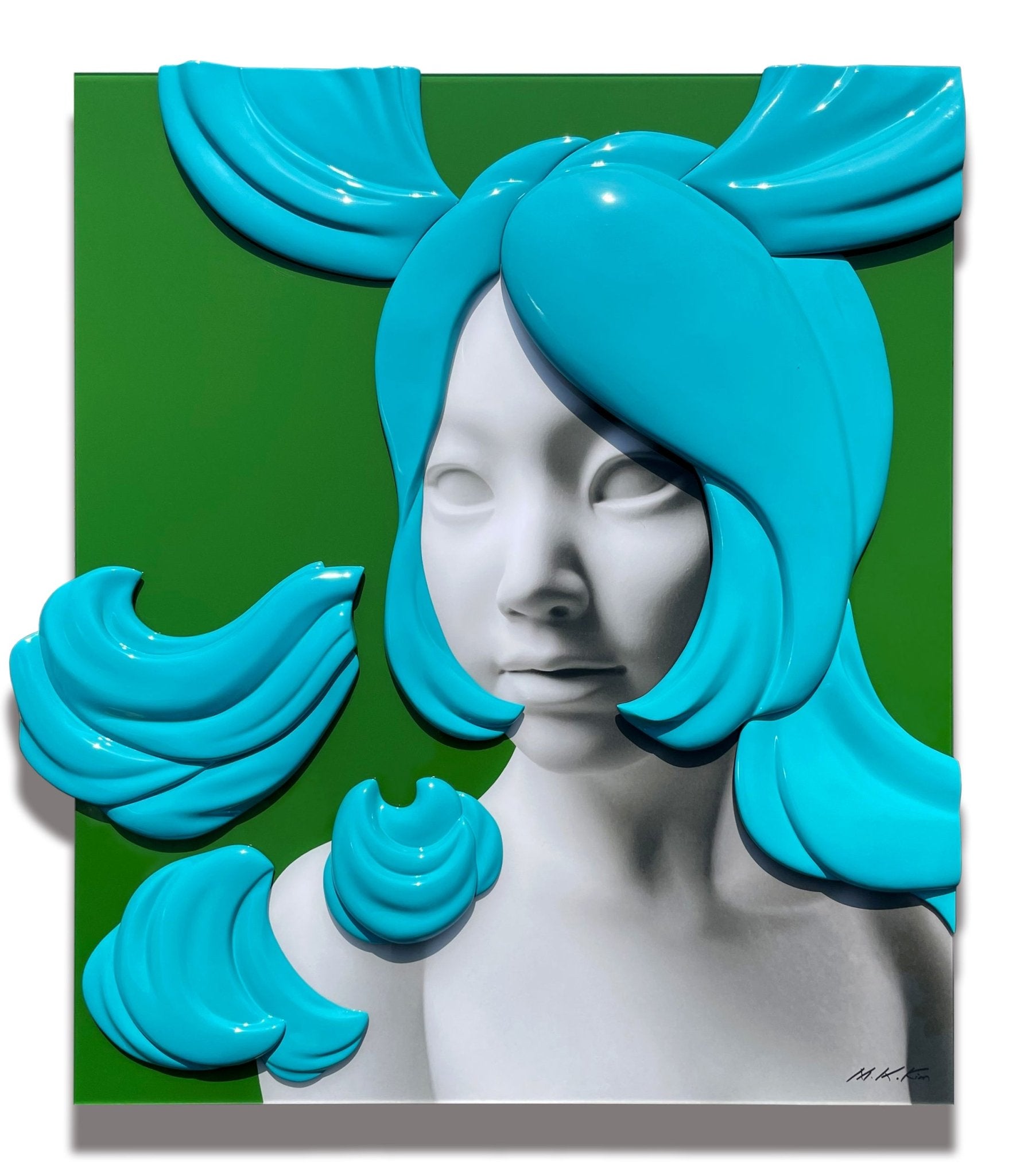 Camouflaged selves cutting hair - DOKHBI ARTWORKS Kim Min Kyoung Mixed Media